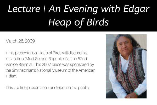 An Evening with Edgar Heap of Birds